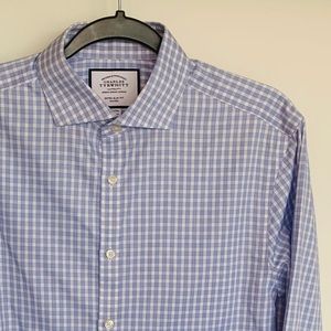 Non-Iron Extra Slim Fit Dress Shirt - Blue/White